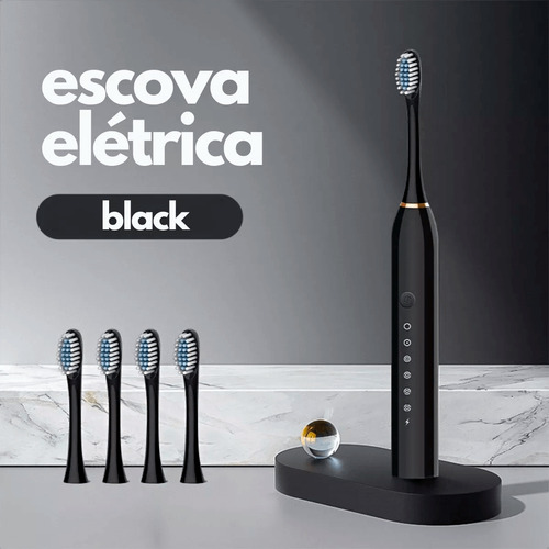 Escova De Dentes Elétrica Recarregável 6 Funções 3 Refil