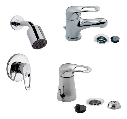 Juego Griferia Fv Arizona Bidet Ducha S t Lavatorio Monocom