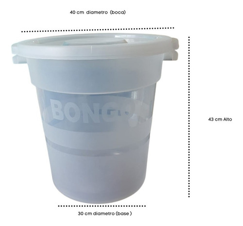 Bote Grande Trasparente C/ Tapa Resistente Cubasa 40 L