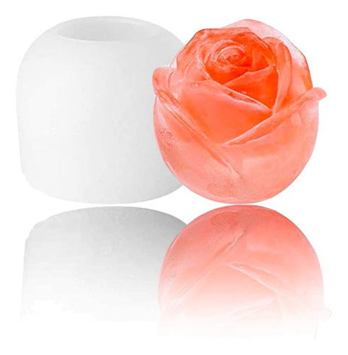 Molde Silicona Reutilizable Para Cubito Hielo Forma Rosa 3d