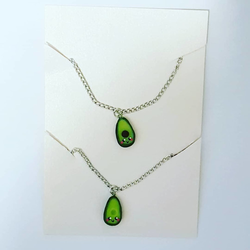 2 Collares Para Pareja Aguacates Kawaii 