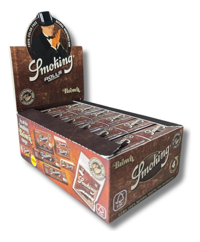 Caixa De Seda De Rolo Smoking Brown