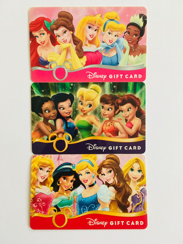 Lote De 3 Tarjetas Disney Gift Cards De Disney Ds Celeccion