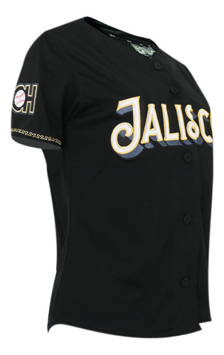 Jersey New Era Charros Jalisco Beisbol Lmb 25 Negro Oro Dama