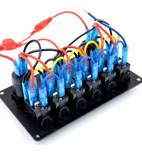 Panel De Interruptor De 6 Bits Medidor De Voltaje Usb Dual