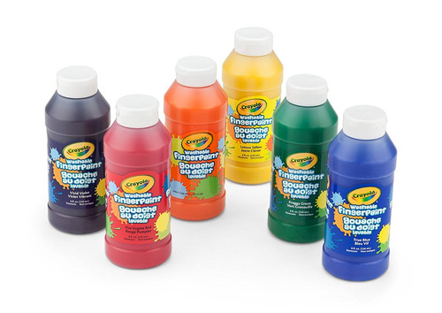 Crayola Lavables Fingerpaints, 6 Recuento De 8 Oz.