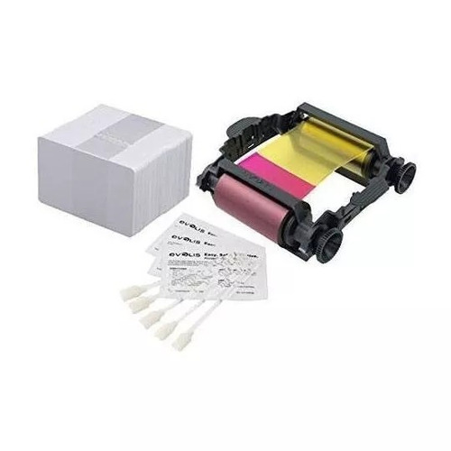 Kit Ribbon Badgy-1 Color 100 Imagenes + 100 Tarjetas Pvc 30 