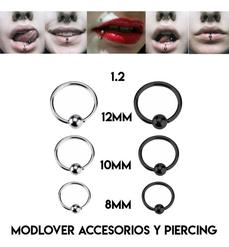 Piercing Nariz Oreja Septum Helix Tragus  Pack 24 Bcr Aros