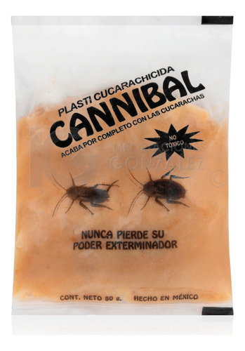 Kit 10 Mata Cucarachas Cannibal® Veneno Original Con Holograma De Autenticidad Exterminador Ecológico Con 10 Piezas De 80g. + Guante Y Aplicador