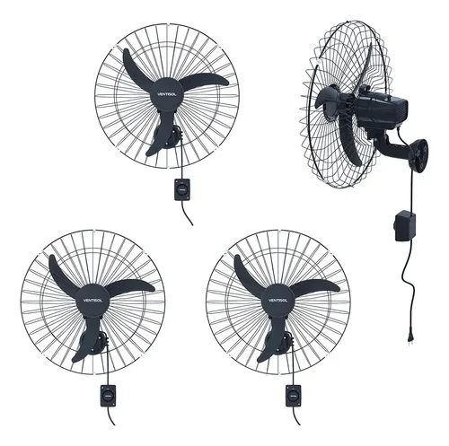 Ventilador Industrial Parede Silencioso 60cm Kit 04 Ventisol