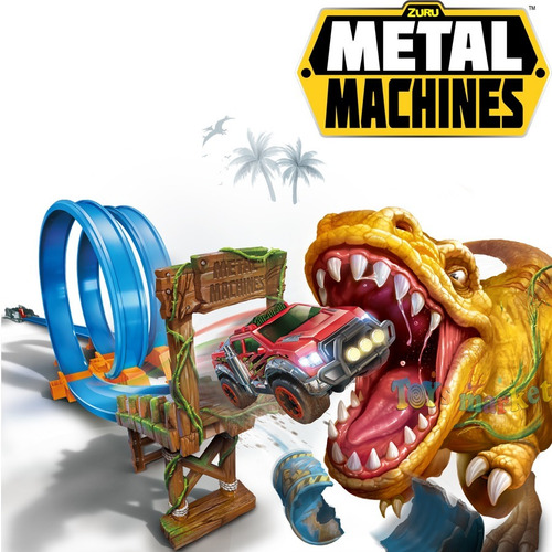 Imagen 2 de 9 de Pista Dinosaurio Metal Machines Zuru Dino Con Auto Wheels