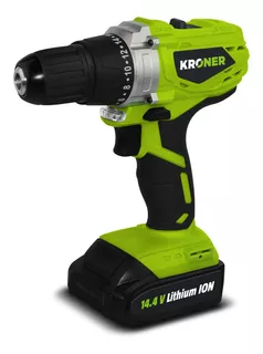 Taladro Inalámbrico Atornillador 10mm Kroner 14,4 V + Acc Color Verde lima Frecuencia 50/60 Hz