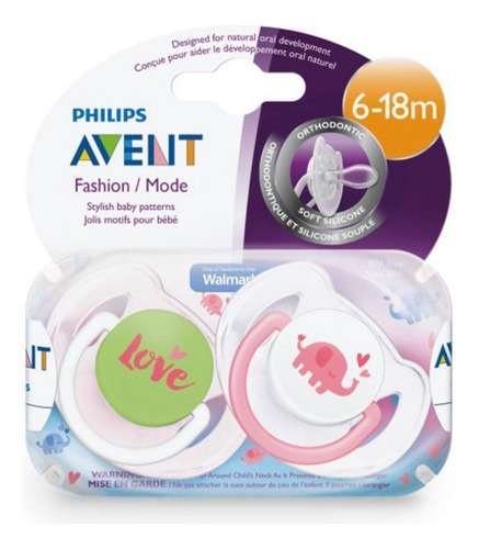 Chupeta Freeflow Fashion - Elefante - 6-18m - Philips Avent