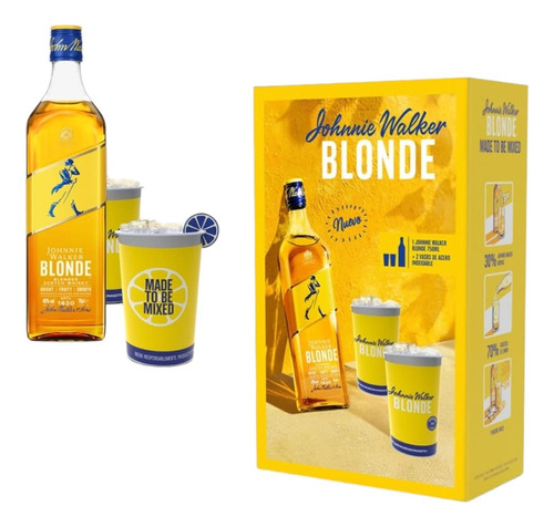 Whisky Johnnie Walker Blonde + 2 Vasos Original