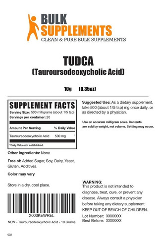 Bulk Supplements | Tudca Powder | 10g | 20 Servings
