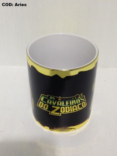 Caneca Cerâmica Especial Ouro Cavaleiros Do Zodíaco