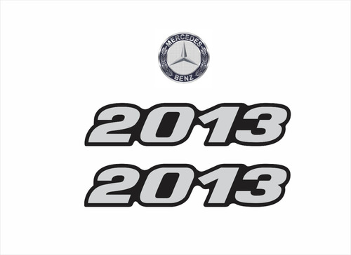 Kit Adesivos Resinados Para Mercedes Benz 2013 18073 Cor Prata