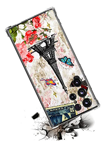 Funda Para Galaxy S23 Ultra Paris Tower Butterfly Acabado Su
