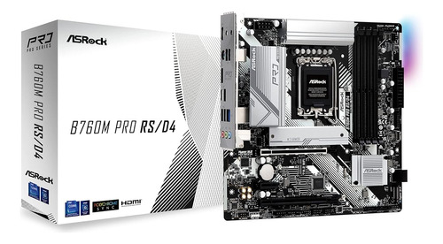 Placa Base Asrock B760m Pro Rs/d4, Compatible Con Cpu Intel 