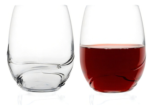 Jogo De Copos De Cristal Bohemia 2 Peças De Vidro 500ml Luxo