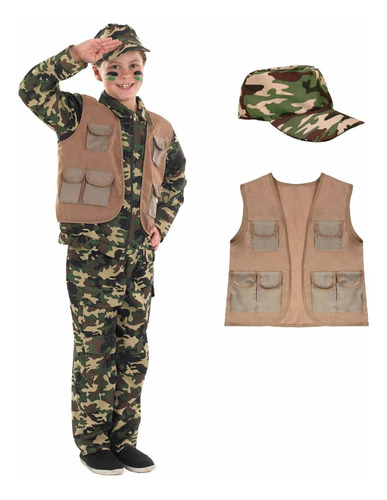 Disfraz De Soldado Militar Fun Shack Para Niños Y Niñas