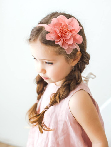 12 Diademas De Flores De Gasa Para Niñas Accesorios De Cab