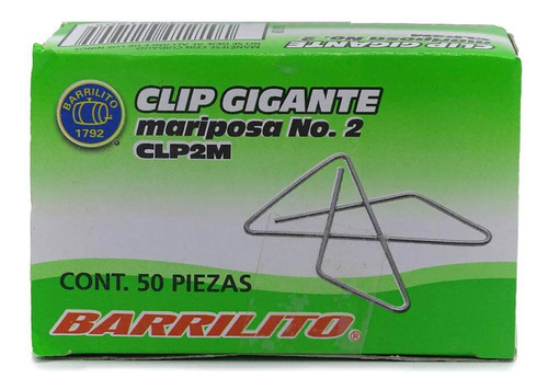 Clip Gigante Mariposa #2 C/50pz Barrilito