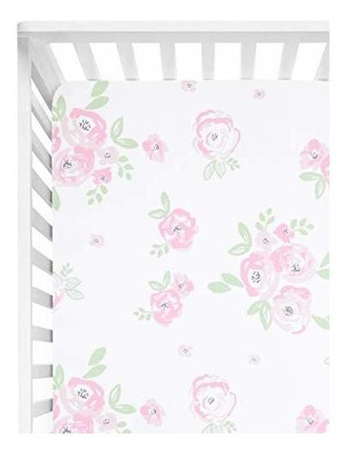 Tillyou Microfibra Floral Cuna Hoja Para Niñas, Sábanas De S