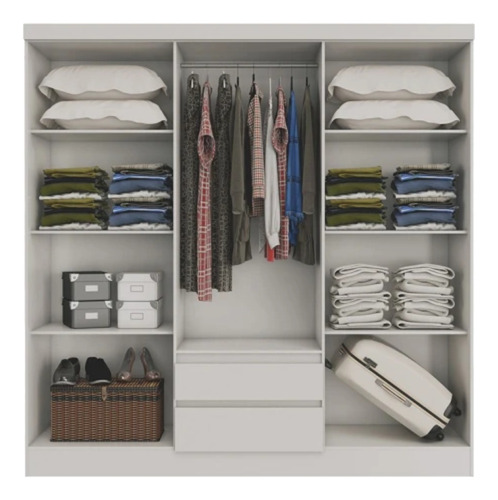 Imagen 2 de 2 de Ropero La Cueva Muebles Premium color blanco de mdp, fibrofácil con 6 puertas batientes