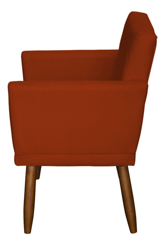 Kit 3 Poltronas Decorativas Para Recepção Consultório Cores Cor Terracota Desenho Do Tecido Suede Liso