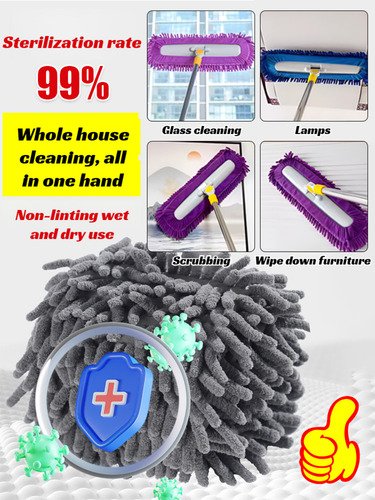 Floor Mop Dry Mop Fearless Low Gaps, Amplia Gama De Limpieza