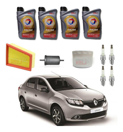 Kit Afinacion Renault Logan 1.6 Aceite Sintetico