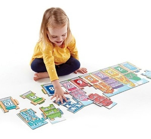 Juego Puzzle 20 Piezas Números Con Póster Niños 2 A 5 Años