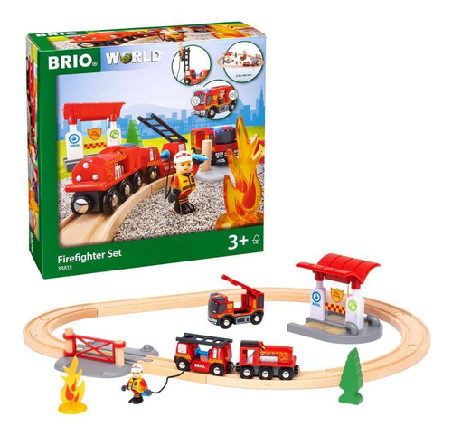 Brio 33815 Set De Bomberos De Rescate | Juego De Juguetes De