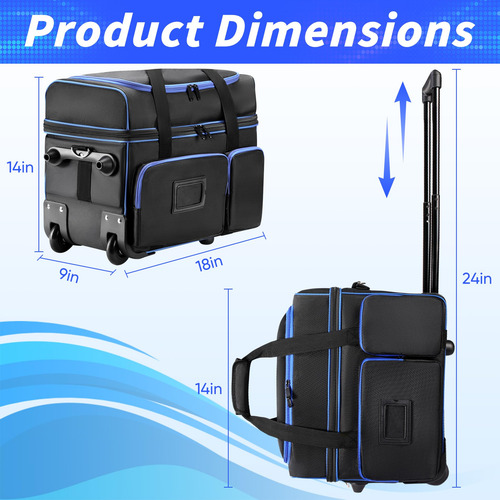 Bolsa De Cabo Dj Aleemin Com Rodas, Grande Capacidade E Mult