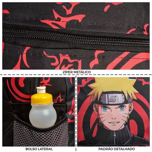 Kit mochila e estojo grande padrão escolar Naruto uzumaki versão