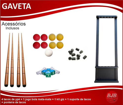 Sinuca Com Gaveta 190x120 - Modelo Residencial Completo