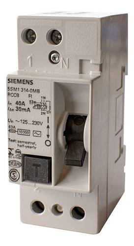 Interruptor Diferencial Siemens 2x40 30 Mah 5sm1314-0mb