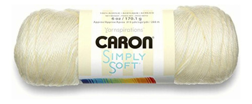 Caron Simply Soft Hilo Sólido, Blancuzco, 6 Oz (177.44 Ml),