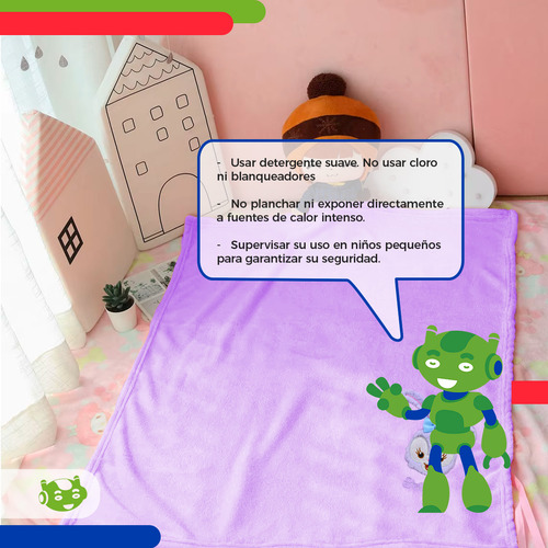 Cobija Frazada De Sanrio Slim Company Suave Y Ligera Ideal Para Cama Individual, Manta Calientita Para Viaje Color Violeta Stellalou