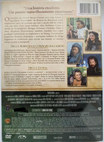 Dvd Robin Hood - O Príncipe Dos Ladrões Edição Especial Novo