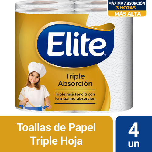 Papel Toalla Elite Triple Absorción 4 Un