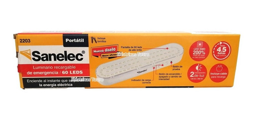 Paquete 3 Lamparas De Emergencia Recargable 60 Leds Sanelec 