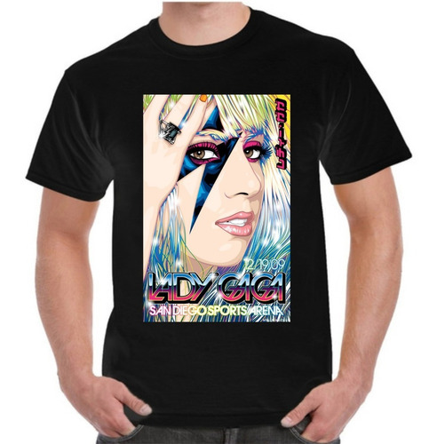 Playera Lady Gaga Concierto Dtf Negra