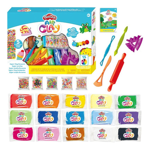 Set De Playdoh Air Clay Super Arcillas Aquish 32 Gr