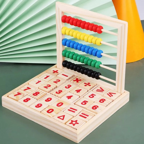 Ábaco De Madera Dabeh Para Niños, 5 Filas Con Bloques De Números Y Símbolos, Ideal Para Matemáticas En Preescolar Y Primaria (1-2 Grado), Regalo Perfecto Para Niños De 2-7 Años.