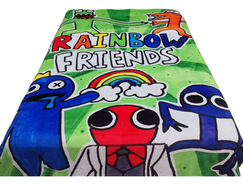 Frazada Cobija Matrimonial Rainbow Friends Extra Suave