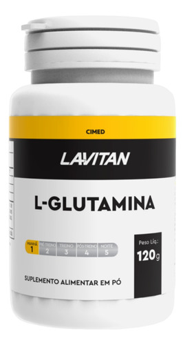L- Glutamina Lavitan Em Pó 120g - Cimed Sabor Sem sabor