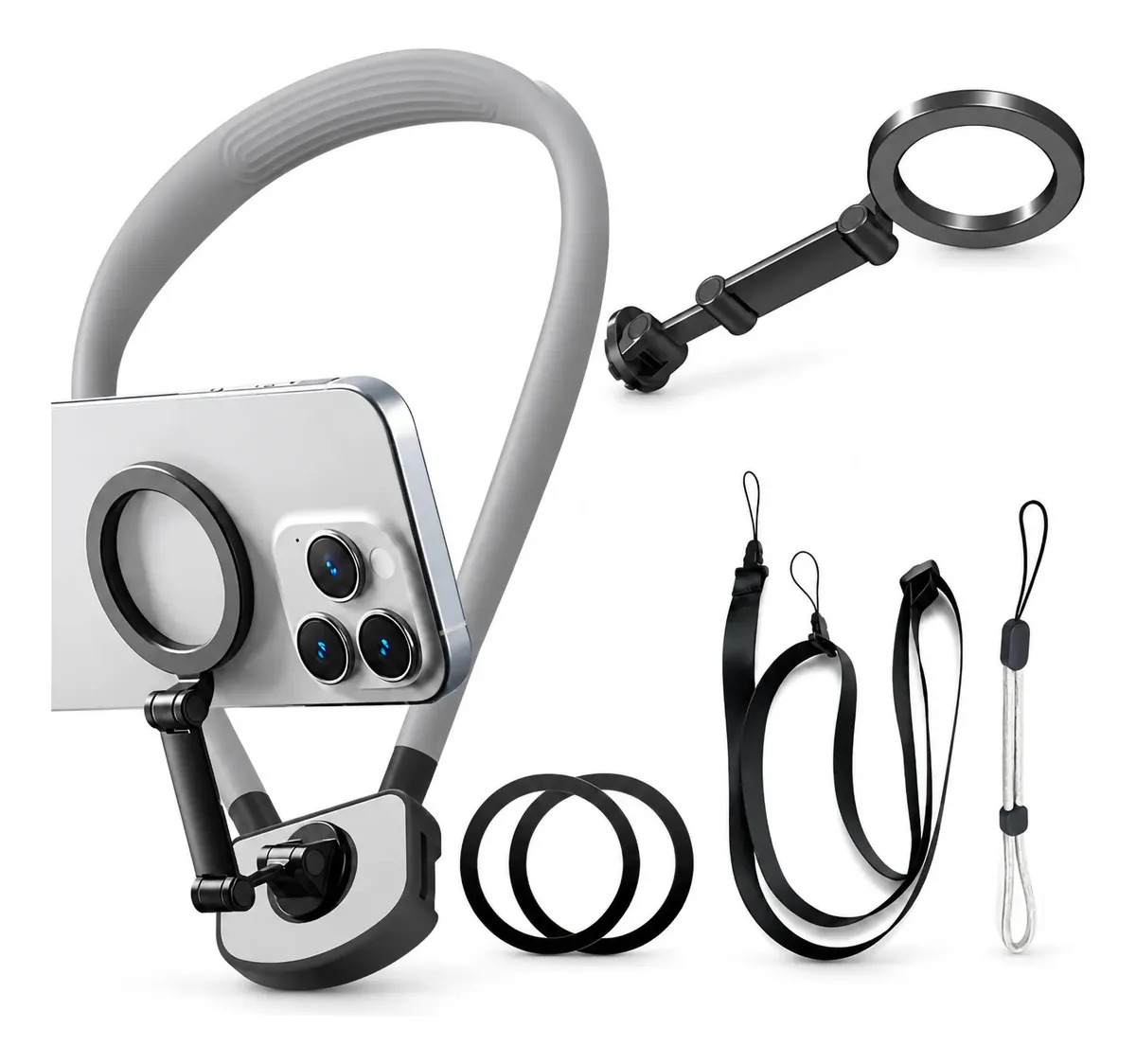 Suporte Celular Pescoco Magnetico de Pescoço para Vlog Mãos Livres Filmagem Primeira Pessoa Ciclismo...