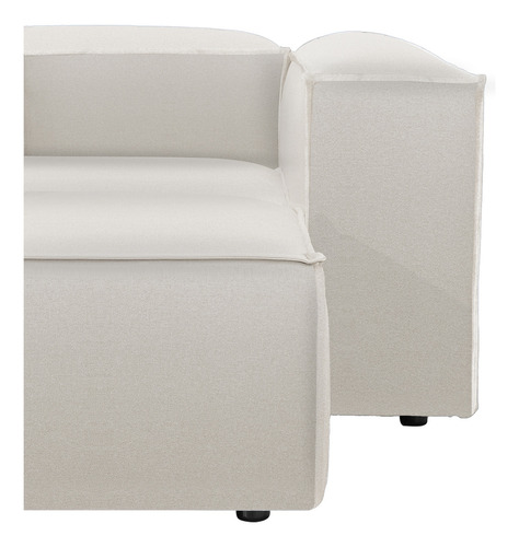 Sala Esquinera Moderna Latt Sillón Modular Lino Soft Minimal Color Hueso